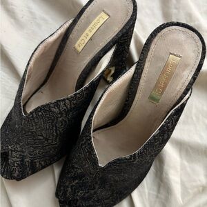Louise et Cie Black Sandals with Kitten Heel